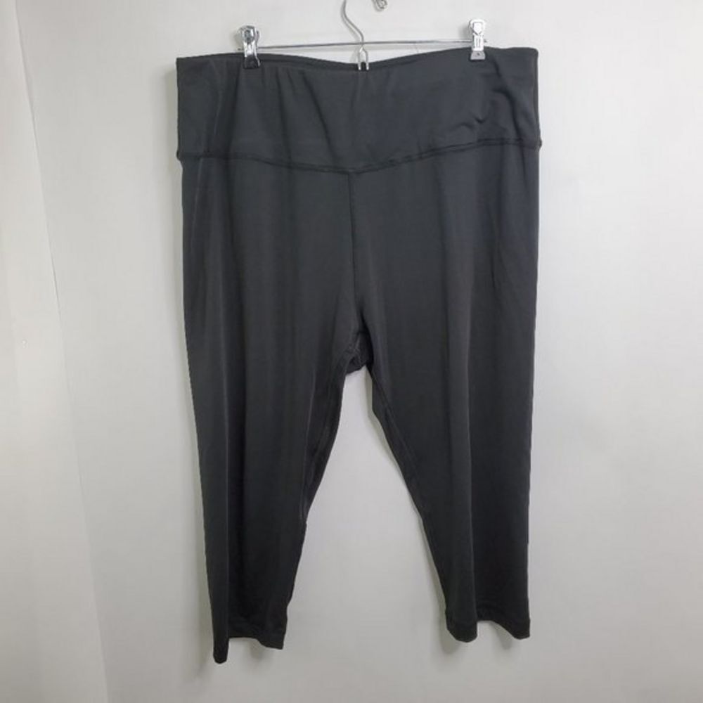 Zerdocean Leggings 2X Crop Capris Workout Yoga Pants Black Plus Size